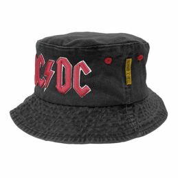 ACDC Washed Black with 3D Embroidery BUCKET Hat Cap