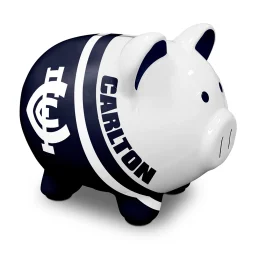 Carlton Blues AFL Dolomite Piggy Bank Money Box with Coin Slot