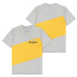 Bundaberg Rum Bundy Bear Rosette Striped Panel Grey Tee T-Shirt