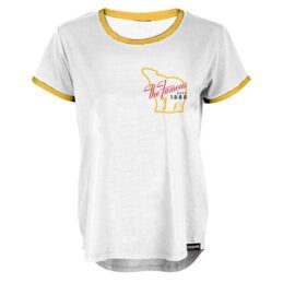 Bundaberg Rum Bundy Bear The Famous Ringer White Tee T-Shirt