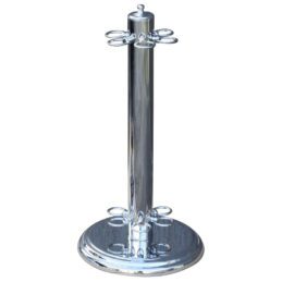 Metal Pool Snooker Billiard Table Cue Floor Stand Rack Chrome