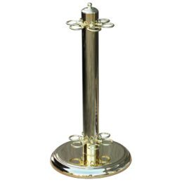 Metal Pool Snooker Billiard Table Cue Floor Stand Rack Brass Gold Colour