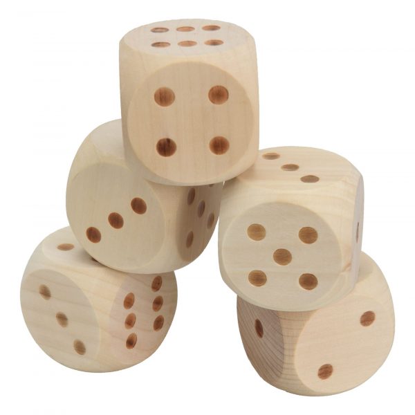 Formula Sports Yatzy Outdoor Game 5 Oversized Wooden Dice - Image 2
