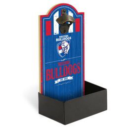 Western Bulldogs AFL Wall Bottle Opener Sign with Catcher