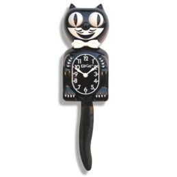 Classic Black Gentleman Kitty Cat Clock 3/4 Size 30s 40s 50s Rockabilly Retro Boy