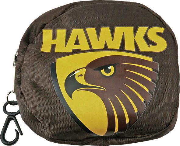Hawthorn Hawks AFL Foldaway Shopping Grocery Tote Carry Bag Pouch Key Chain