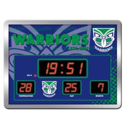 New Zealand NZ Warriors NRL SCOREBOARD Digital LED Wall Clock Calendar Temperature Display Sign