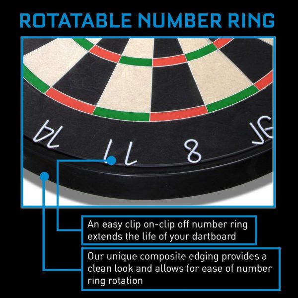SHOT DARTS Bandit Duro Bristle Dart Board + Walnut Solid Wood Cabinet + Darts - Image 15