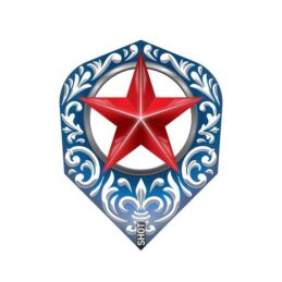 SHOT DARTS Wild Frontier Trailblazer Dart Flights 100 Micron Blue With Red Star - Small Standard