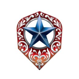 SHOT DARTS Wild Frontier Trailblazer Dart Flights 100 Micron Red With Blue Star - Small Standard