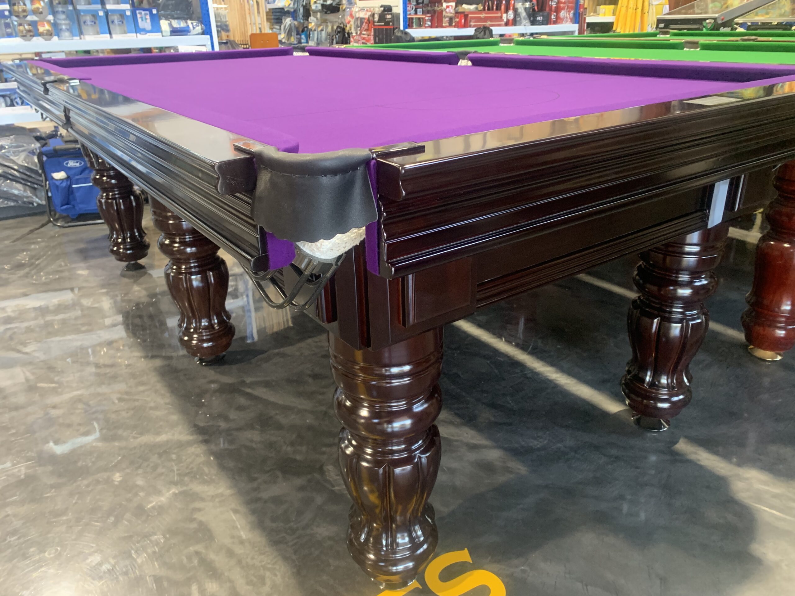 NPC Pool Table 8ft Royal DELUXE Walnut with Purple Felt 1 NPC Pool Table 8ft Royal DELUXE Walnut with Purple Felt