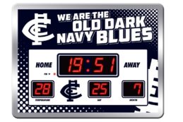 Carlton Blues AFL Aussie Rules SCOREBOARD LED Clock
