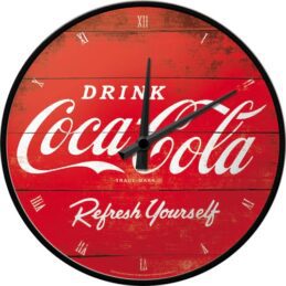 COKE Coca Cola Red Refresh Old School Retro Wall Clock Man Cave Sign