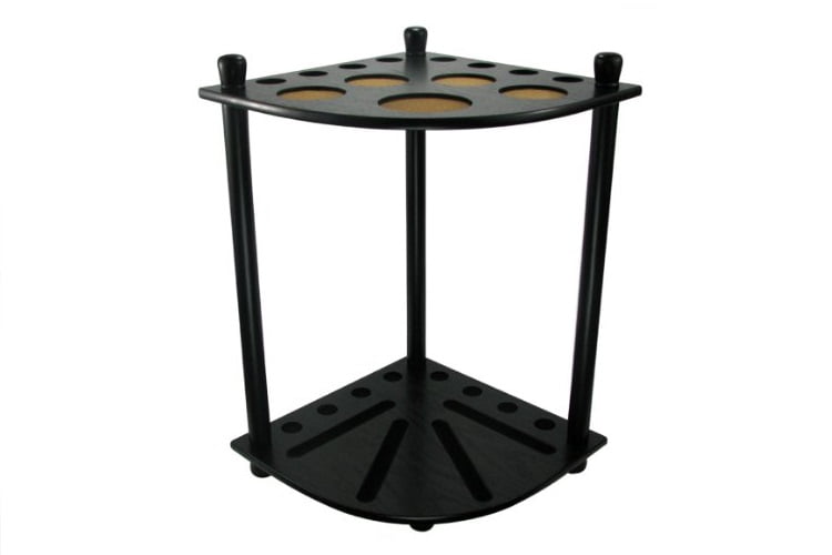 Mitchell Pool Snooker Billiard Cue Rack (Black) Corner Stand, Drink, Ball Holder