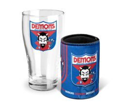 Melbourne Demons AFL Heritage Pint Glass and Can Cooler