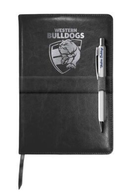 Western Bulldogs AFL Team Logo PU Leather Notebook and Pen