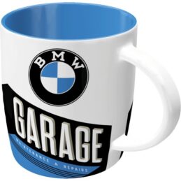 BMW Garage German Made Barrel Shaped Ceramic Coffee Mug Cup