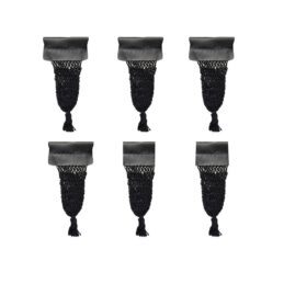 Pool Snooker Billiard Table Pockets complete set BLACK Leatherette Black Net SET