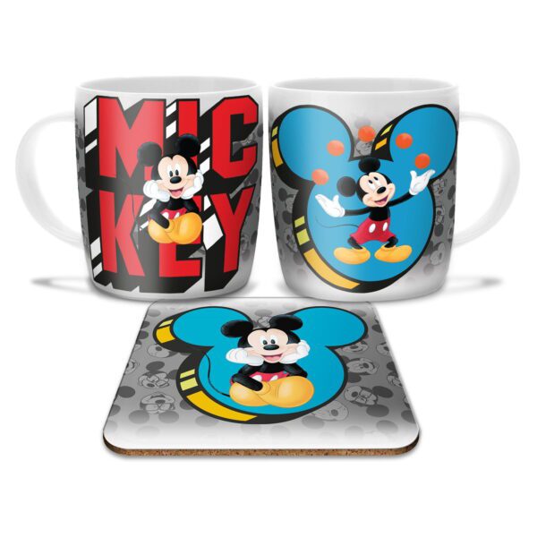 Disney Mickey Mouse Cartoon Coffee Mug Cup Coaster Gift Pack