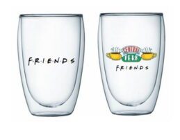 Friends Central Perk Design Set of 2 Double Wall Glasses Tea Coffee Spirits