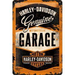 Harley Davidson Garage Raised Embossed Man Cave Tin Sign 20 x 30cm