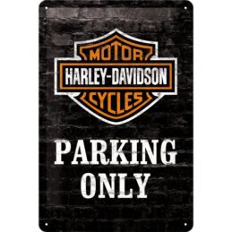 Harley Davidson Parking Only Raised Embossed Man Cave Tin Sign 20 x 30cm