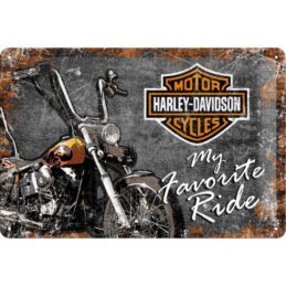 Harley Davidson My Favourtie Ride Raised Embossed Man Cave Tin Sign 20 x 30cm