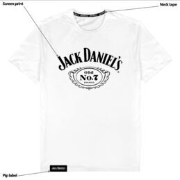 Jack Daniels Classic No7 Logo White Tee T-Shirt