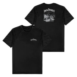 Jack Daniels Barrels Design Black Tee T-Shirt
