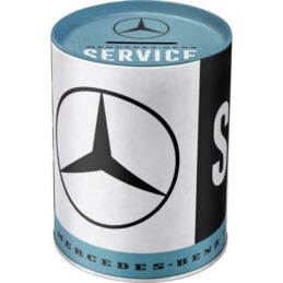 Mercedes Benz Service German Made Tin Round Money Box
