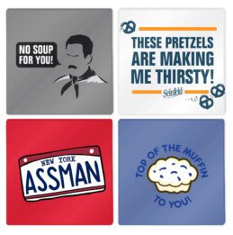 Seinfeld Design Set of 4 Glass Coasters