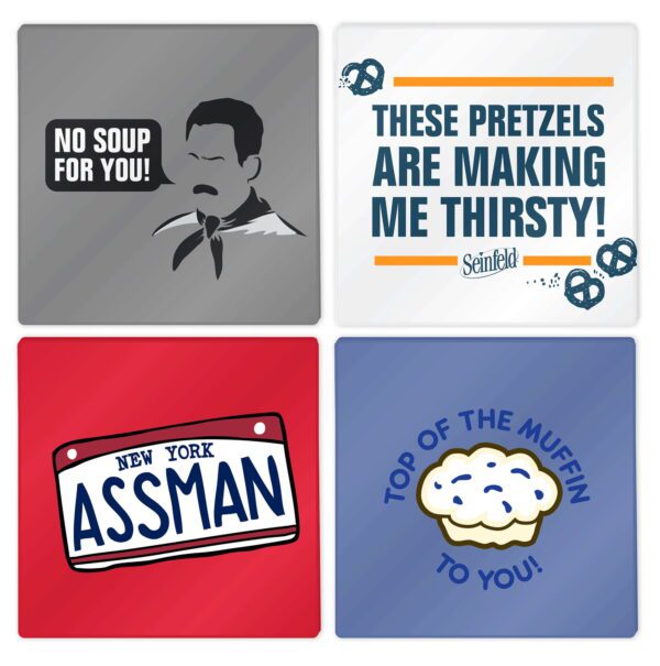 Seinfeld Design Set of 4 Glass Coasters