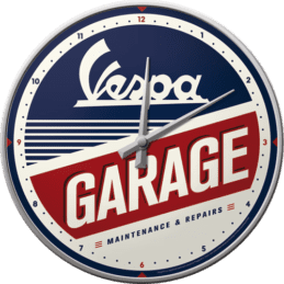 Vespa Garage Old School Retro Wall Clock Man Cave