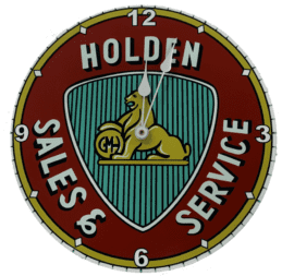 Holden Heritage Metal Wall Clock Sign Sales and Service Lion