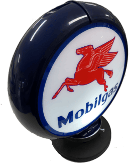 Mobilgas Mobil Fuel Petrol Bar Lighting Garage Light Sign Illuminated Globe on Base