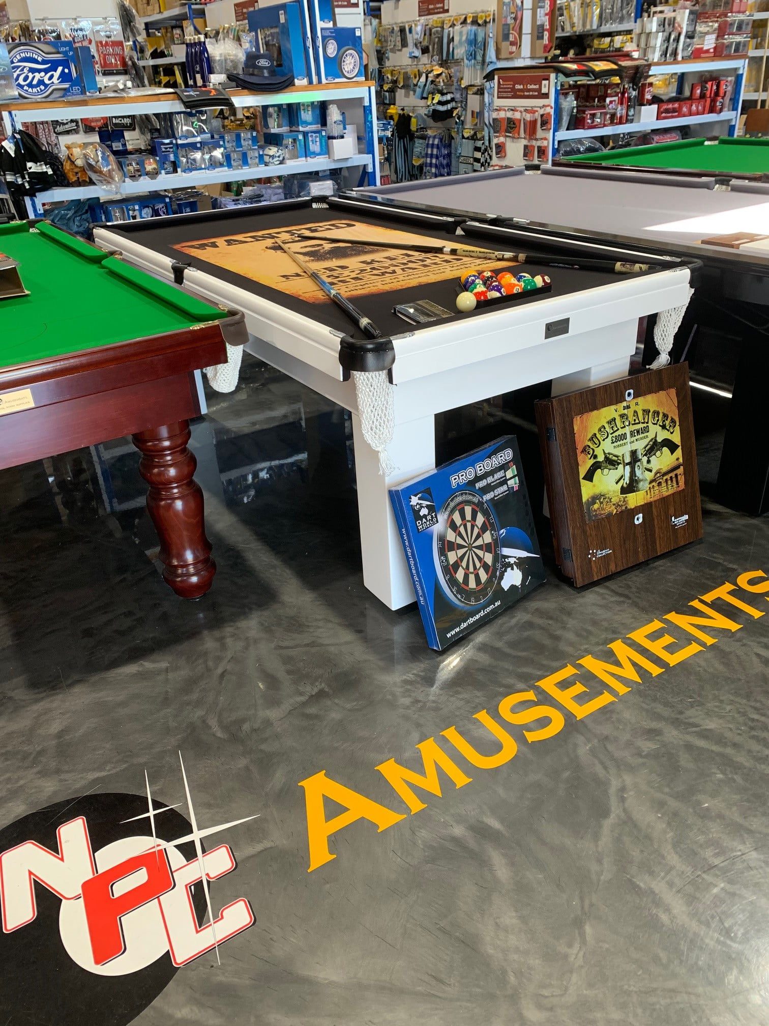 NPC Pool Table 7ft White Ned Kelly Bushranger Felt + Accessories 3 NPC Pool Table 7ft White Ned Kelly Bushranger Felt + Accessories - Image 3