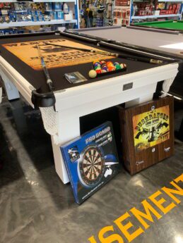 NPC Pool Table 7ft White Ned Kelly Bushranger Felt + Accessories