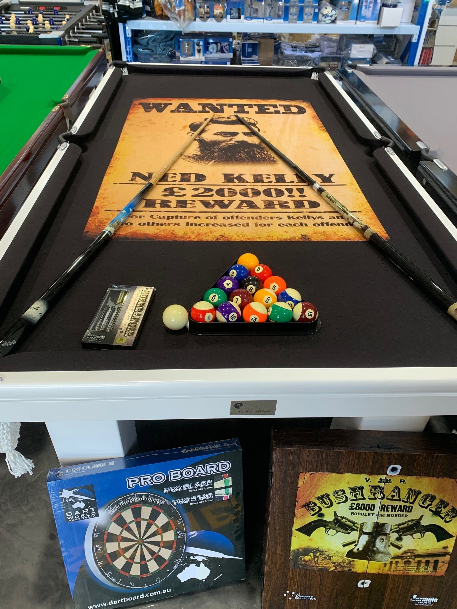 NPC Pool Table 7ft White Ned Kelly Bushranger Felt + Accessories 5 NPC Pool Table 7ft White Ned Kelly Bushranger Felt + Accessories - Image 5