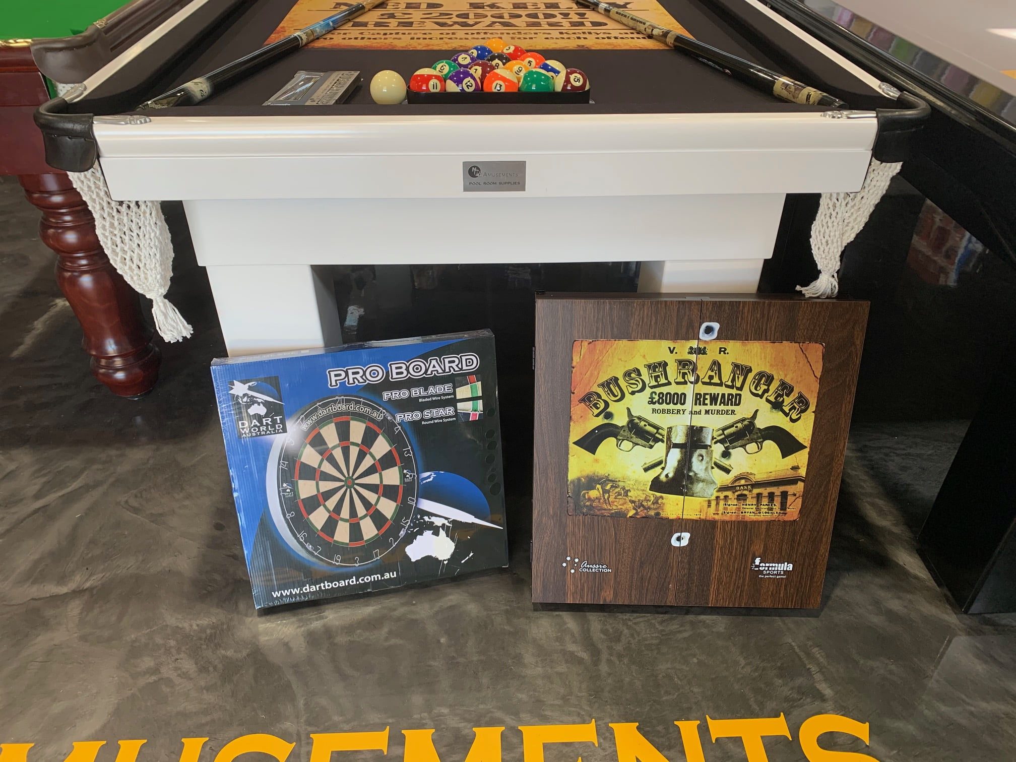 NPC Pool Table 7ft White Ned Kelly Bushranger Felt + Accessories 6 NPC Pool Table 7ft White Ned Kelly Bushranger Felt + Accessories - Image 6
