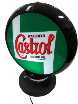 Castrol Motor Oil Fuel Bowser Bar Lighting Garage Light Sign Illuminated Globe on Base