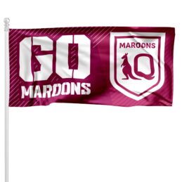2025 State of Origin QLD Queensland GO Maroons Pole Flag LARGE 1800 x 900mm