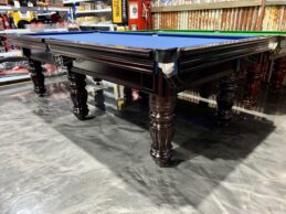 NPC Pool Snooker Billiard Table 9ft Royal DELUXE Walnut With Slate Blue Felt