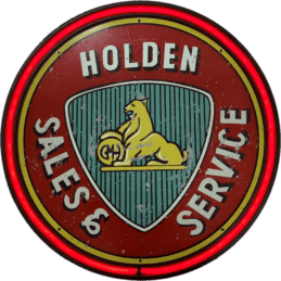 LARGE Holden Sales Service Lion Bar Garage Wall Light Sign RED Neon