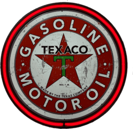 LARGE Texaco Motor Oil Bar Garage Wall Light Sign RED Neon