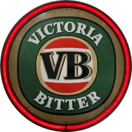 LARGE VB Victoria Bitter Beer Bar Garage Wall Light Sign RED Neon