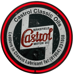 LARGE Castrol Motor Oil Classic Oils Garage Auto RED Neon Wall Light Sign