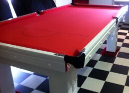NPC Pool Table Slate 7ft White with Red Felt
