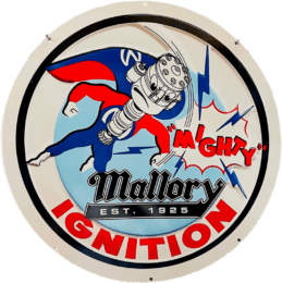 LARGE Mallory Ignition 1925 Metal Bar Sign Round Single Sided 560mm