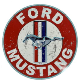 Ford Mustang Pony Metal Bar Sign Round Single Sided 560mm