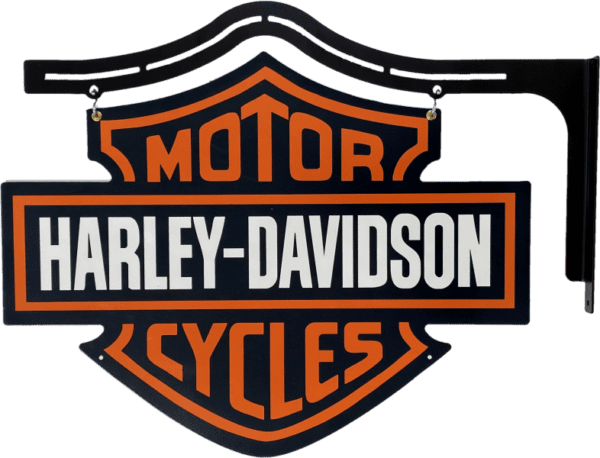 Harley Davidson Cycles Metal Shield Wall Sign on Hanger Double Sided